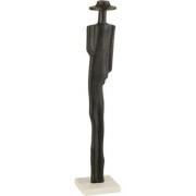J-Line - Figuur Persoon Aluminium/marmer Zwart/wit Small - 10.5x10.5x5...