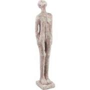 PTMD Decoratieve Standbeeld Keiton - 8x8x40 cm - Cement - Grijs