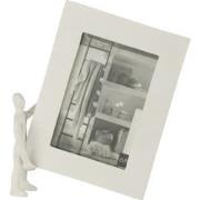J-Line - Figuur Met Fotokader Aluminium Wit Large - 23x5.5x27cm