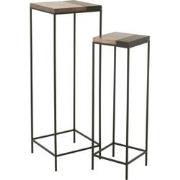 J-Line - Set Van Twee Bijzettafel Hoog Brons/zwart - 41x41x119cm