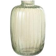 J-Line - Vaas Strepen Glas Groen Large - 20x20x29.5cm