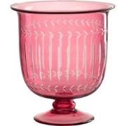 J-Line - Vaas Romeins Hals Glas Rood - 22.5x22.5x25.5cm
