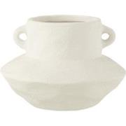 J-Line - Vaas Handle Klei Wit Large - 26x26x18cm