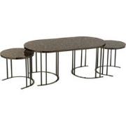 J-Line - Set Van 3 Salontafels   Zilver/bruin Metaal/mdf - 120x60x48cm