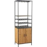 J-Line - Kast Voor Wijnflessen+glazen Metaal/hout Naturel - 60x42.5x18...