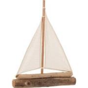 J-Line - Zeilboot Drijfhout Naturel Small - 35x7.5x42cm
