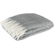 J-Line - Plaid Alpha Acryl/wol Grijs/wit - 190x136x0.5cm