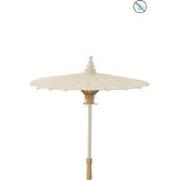 J-Line - Parasol Tumanggal Textiel/hout Wit - 47x47x57cm
