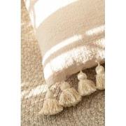 J-Line - Kussen Kwastje Katoen Beige Lang - 40x60x10cm