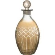 J-Line - Karaf Ruit Ovaal Glas Rook - 11x11x25cm
