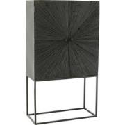 J-Line - Barkast Shanil Hout/ijzer Zwart - 90x40x162cm