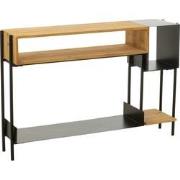 J-Line - Console Tina Hout/ijzer Zwart/naturel - 120x30x80cm