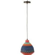 J-Line - Hangende Lamp Strepen+zigzag Onderkant Zeegras Mix - 25x25x27...