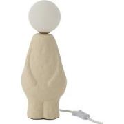 J-Line - Tafel Lamp Glas Globe Aardewerk Beige - 14x12.5x35.5cm
