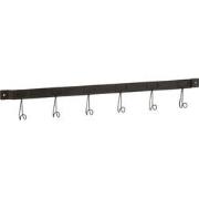J-Line - Kapstok 6 Haken Metaal Zwart Large - 86.5x4.5x12.5cm