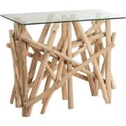 J-Line - Console Rechthoek Takken Hout/glas Naturel - 97x47x77.5cm
