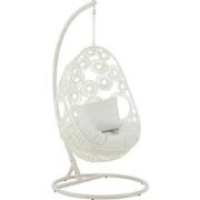 J-Line - Hangstoel+kussens Bula Metaal/riet Wit - 113x103x197cm