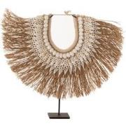 J-Line - Ketting+staander Dora Schelpen/zeegrass Wit Small - 40x8x36cm