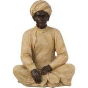 J-Line - Indiase Figuur Zittend Poly Beige/bruin Medium - 24x20x33cm