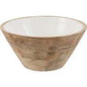 J-Line - Kom Mango Hout Wit Medium - 23x23x12cm