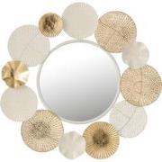 J-Line - Spiegel Rond Cirkels Metaal Wit/goud - 67.5x67.5x4cm