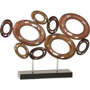 J-Line - Ringen Open Op Voet Metaal Mix - 55x9.5x40cm