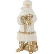 J-Line - Kerstman Poly Wit/goud - 20.5x18.5x44.5cm