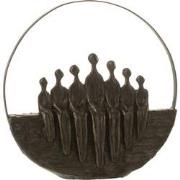 J-Line - Figuren 7delig Cirkel Poly Donkerbruin - 30x8x30cm