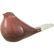 J-Line - Vogel Glas Roze/bruin Large - 20x8x9cm