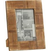 J-Line - Fotokader Rechthoek Blokjes Hoorn Bruin Small - 21.5x10.5x16c...