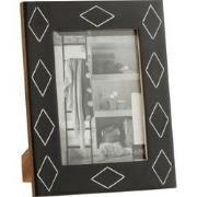 J-Line - Fotokader Rechthoek Patroon Resine Zwart/wit Large - 10x19x24...