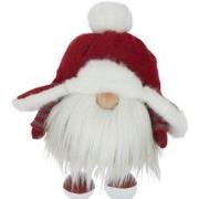 J-Line - Kerstman Rond Hoed Polyester Rood/wit Small - 28x20x29cm