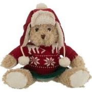 J-Line - Beer Meisje Kersttrui+muts Textiel Beige/rood Small - 12x10x3...