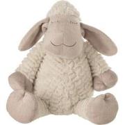 J-Line - Schaap Pluche Textiel Wit/beige Large - 17x16x40cm