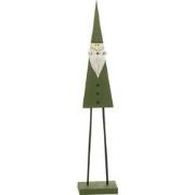 J-Line - Kerstman Op Voet Hout Groen Small - 21x9x92cm