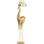 J-Line - Rendier Op Voet Metaal Goud Medium - 19x13.5x71cm