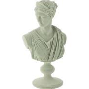 J-Line - Buste Griekse Vrouw Resine Velours Munt Small - 17.5x12x33cm