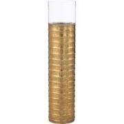 J-Line - Kaarshouder Zuil Metaal/glas Goud Large - 24.5x24.5x108cm