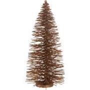 J-Line - Kerstboom Decoratief Glitter Hout Bruin Medium - 20x20x48cm