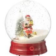 J-Line - Sneeuwbol Kerstman Boom Led Resine - 21x21x23cm