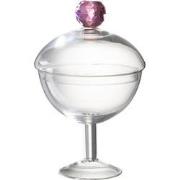 J-Line - Voorraadpot Diamant Kristal Transparant/roze Glas Large - 14x...
