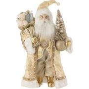 J-Line - Kerstman Deco Resine/textiel Goud - 31.5x24.5x50cm