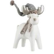J-Line - Rendier 4poot Winter Magnesia Grijs - 28x17x40cm