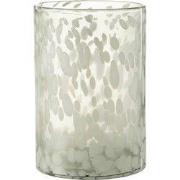 J-Line - Windlicht Spikkel Glas Grijs/wit Large - 19.5x19.5x30cm