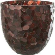 J-Line - Windlicht Mozaiek Glas Bordeaux Medium - 15x15x15cm