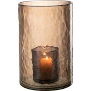 J-Line - Windlicht Dubbel Glas Oker Large - 20.5x20.5x30.5cm