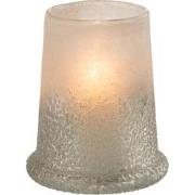 J-Line - Windlicht Suiker Glas Wit Medium - 12.5x12.5x15cm