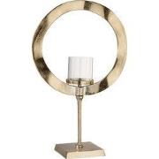 J-Line - Windlicht Rond Voet Aluminium Goud Large - 39.5x16.5x63cm