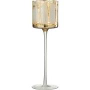 J-Line - Theelicht Houder Op Voet Bomen Glas Goud Large - 9x9x30cm