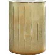 J-Line - Kaarshouder Strepen Glas Geel Large - 18x18x26cm